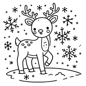 coloriage Renne de Noël et apprentissage