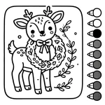 coloriage Renne de Noël à imprimer
