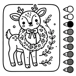 coloriage Renne de Noël à imprimer