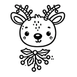 coloriage Renne de Noël pour enfant gratuit
