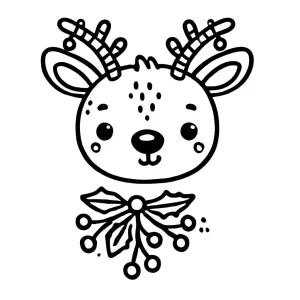 coloriage Renne de Noël pour enfant gratuit