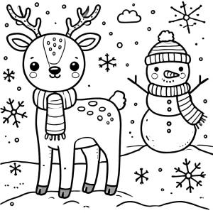 coloriage Renne de Noël à imprimer pour enfant de 12 ans