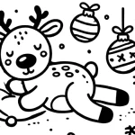coloriage Renne de Noël à imprimer gratuitement