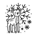 coloriage Renne de Noël pour enfant de 7 ans