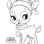 coloriage Renne de Noël à imprimer pour enfant de 7 ans