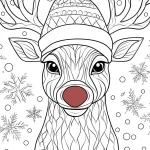 coloriage Renne de Noël et apprentissage