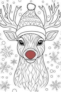 coloriage Renne de Noël et apprentissage