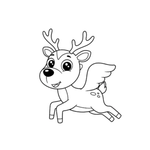 coloriage Renne volant à imprimer pour enfant de 3 ans
