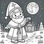 imprimer coloriage Saint Nicolas