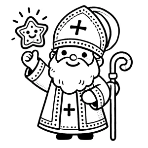 coloriage Saint Nicolas à imprimer