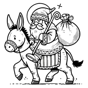 coloriage Saint Nicolas pour enfant de 3 ans