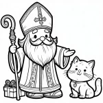 coloriage Saint Nicolas à imprimer pour enfant de 10 ans