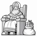 coloriage Saint Nicolas à imprimer pour enfant de 8 ans