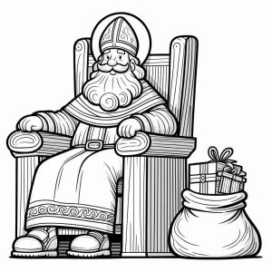 coloriage Saint Nicolas à imprimer pour enfant de 8 ans