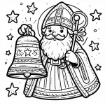 coloriage Saint Nicolas pour enfant à imprimer