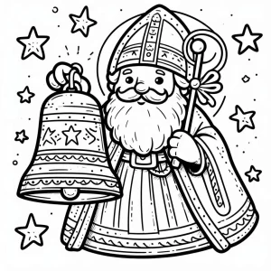 coloriage Saint Nicolas pour enfant à imprimer