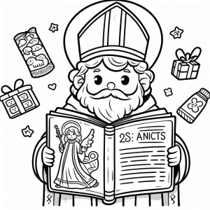image pour coloriage Saint Nicolas enfant
