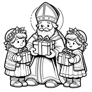 coloriage Saint Nicolas en ligne pour enfant