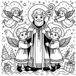 coloriage Saint Nicolas pour enfant de 6 ans