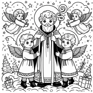 coloriage Saint Nicolas pour enfant de 6 ans