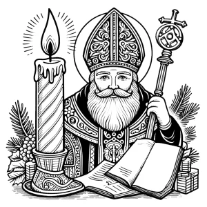 coloriage Saint Nicolas a dessiner en ligne