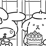 coloriage Sanrio à imprimer pour enfant de 9 ans