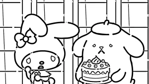 coloriage Sanrio à imprimer pour enfant de 9 ans