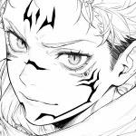 coloriage Sukuna a imprimer pour enfant de 4 ans