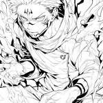 coloriage Sukuna pour enfant de à imprimer