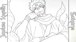 télécharger coloriage Sukuna gratuit