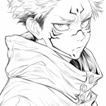 coloriage Sukuna a colorier en ligne gratuitement