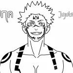coloriage Sukuna a imprimer gratuit
