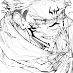 coloriage Sukuna à imprimer pour enfant de 4 ans