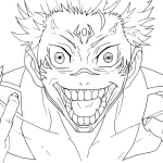 coloriage Sukuna a dessiner et imprimer