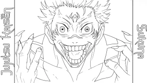 coloriage Sukuna a dessiner et imprimer