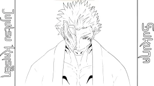 coloriage Sukuna pour enfants a imprimer gratuit