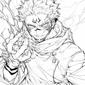 coloriage Sukuna et dessin a imprimer