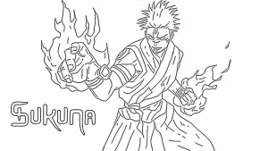coloriage Sukuna gratuit