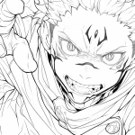 coloriage Sukuna pour enfant de 4 ans