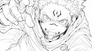 coloriage Sukuna pour enfant de 4 ans