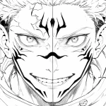 coloriage Sukuna pour enfant de 2 ans