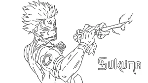 coloriage Sukuna à imprimer gratuitement pdf