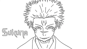 imprimer coloriage Sukuna pour enfant