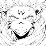 coloriage Sukuna et dessin a imprimer