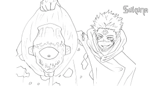 a imprimer coloriage Sukuna gratuit