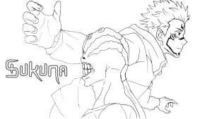 coloriage Sukuna pour enfant de 4 ans