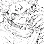 coloriage Sukuna de pour enfants