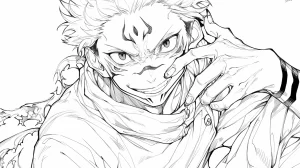 coloriage Sukuna de pour enfants