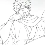 coloriage Sukuna pour enfant de 4 ans