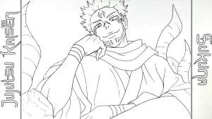 coloriage Sukuna pour enfant de 4 ans